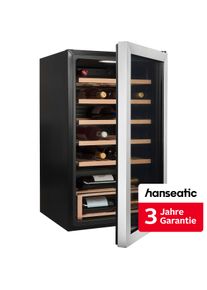 Hanseatic Weink&uuml;hlschrank "HWC24FCBH-2", Energieeffizienz: F, silber (edelstahl), B:47cm H:83cm T:47cm, Weink&uuml;hlschr&auml;nke, inkl. 3 Jahre Herstellergarantie, Weink&uuml;hlschrank