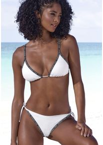 Triangel-Bikini-Top Copenhagen Studios "Cody", Damen, Gr. 42, Cup C/D, wei&szlig;, Recycling-Polyamid, Schriftz&uuml;ge, kontrastfarbene Details, Bikini-Oberteile Triangel-Bikini-Top, mit Markenbranding