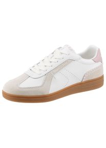 Marc O'Polo Sneaker MARC O'POLO "Charlie W", Damen, Gr. 41, sanftes wei&szlig;, rose, Glattleder, Veloursleder, kontrastfarbene Details, Schuhe Sneaker, Schn&uuml;rschuh, Halbschuh, Freizeitsneaker mit Logoschriftzug