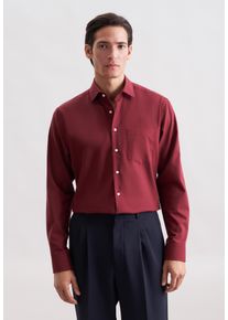Flanellhemd Seidensticker "Schwarze Rose", Herren, Gr. XL (44), normale &Auml;rmell&auml;ngen, bordaux, 100% Baumwolle, unifarben, regular fit, 2-Knopf-Manschette, Hemden Flanellhemd, Regular 1/1 Kentkragen Uni