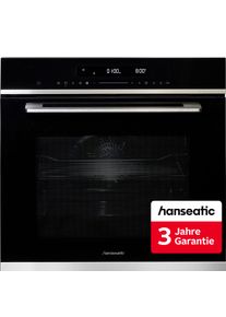 Hanseatic Backofen mit Mikrowelle "7NF30T0-E111E", silber (schwarz), B:59,5cm H:59,5cm T:56,5cm, Back&ouml;fen, inkl. 3 Jahre Herstellergarantie, Backofen mit Mikrowelle