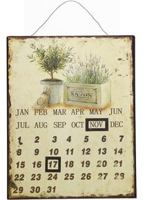 Bild AMBIENTE HAUS "Metallbild Kalender - Lavendel 25x33cm", farbe bild(er): multi, B:25cm H:33cm, Metall, Bilder, Bild, Jahreskalender mit verstellbaren Magneten