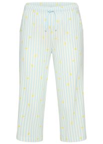 Culotte Vivance Dreams, Damen, Gr. 44/46, N-Gr, blau gestreift, Single Jersey, Obermaterial: 50% Baumwolle, 50% Viskose, bedruckt, gestreift, Basic 7/8-L&auml;nge, Hosen Culotte, S&uuml;&szlig;er Streifen- und Fr&uuml;chte-Druck