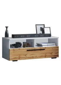 Wohnzimmertisch Vcm "Holz TV Lowboard M&ouml;bel Fernsehschrank Arila L", braun (wei&szlig;, honig, eiche), B:95cm T:40cm, Regale, Wohnzimmertisch