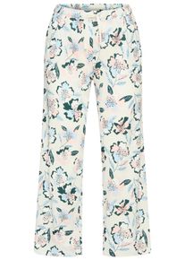 Culotte s.Oliver, Damen, Gr. 44/46, N-Gr, bunt (blau, rosa gebl&uuml;mt), Single Jersey, Obermaterial: 50% Baumwolle, 50% Viskose, gebl&uuml;mt, mehrfarbig, loose fit ca. Mitte Wade, Hosen Culotte, Sch&ouml;ner Blumen oder Streifen Druck
