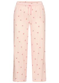 Culotte Vivance Dreams, Damen, Gr. 44/46, N-Gr, rosa gestreift, Single Jersey, Obermaterial: 50% Baumwolle, 50% Viskose, bedruckt, gestreift, Basic 7/8-L&auml;nge, Hosen Culotte, S&uuml;&szlig;er Streifen- und Fr&uuml;chte-Druck