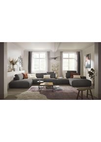 Wohnlandschaft Musterring "Lucia U-Form", grau (dunkelgrau), B:504cm H:81cm T:204cm, Sofas, Wohnlandschaft, Cord-Bezug, inklusive Kopfst&uuml;tze, Gesamtbreite 504 cm