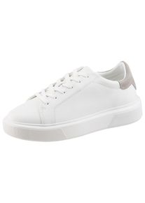 Marc O'Polo Sneaker MARC O'POLO "KAIRA", Damen, Gr. 43, wei&szlig;, sand, Glattleder, Veloursleder, unifarben mit Farbeinsatz, Schuhe Sneaker, Schn&uuml;rschuh, Halbschuh, Freizeitsneaker mit Ziern&auml;hte