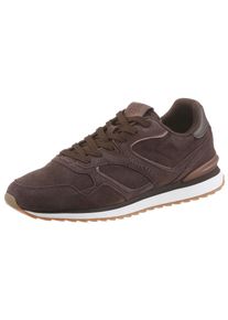 Marc O'Polo Sneaker MARC O'POLO "Maxima", Damen, Gr. 42, braun (dunkelbraun), Lederimitat, Veloursleder, Basic, Schuhe Sneaker, Schn&uuml;rschuh, Halbschuh, Freizeitschuh mit Memory Foam-Ausstattung
