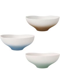 Dekoschale Goebel "Schale Set Raindrop", braun (bunt), B:7,5cm H:3cm T:9cm, Porzellan, Dekoschalen, Dekoschale