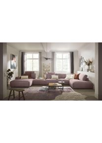 Wohnlandschaft Musterring "Lucia U-Form", rosa, B:504cm H:81cm T:204cm, Sofas, Wohnlandschaft, Cord-Bezug, inklusive Kopfst&uuml;tze, Gesamtbreite 524 cm