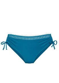Bikini-Hose s.Oliver "Aiko", Damen, Gr. 40, N-Gr, petrol, Microfaser, Microfaser, Polyamid, Badehosen Bikini-Hose, mit H&auml;keloptik