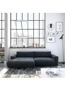 Ecksofa Musterring "LUCIA zeitlos, bequem, sch&ouml;ne Detailverarbeitung Breite 296cm, L-Form", schwarz (schwarz samt), B:296cm H:81cm T:190cm, Flachgewebe VALMONT (60% Baumwolle/40% Leinen);Leder PURO, pigmentiertes Leder;Microfaser CRONA (100% Polyester);Flachgewebe FLORIS (100% Polyester);Leder BAX, pigmentiertes Leder, Sofas, Ecksofa