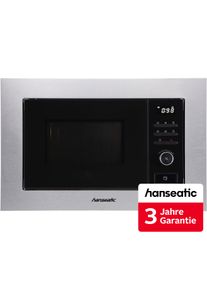 Hanseatic Einbau-Mikrowelle "AG820B3AT-P0CE40", schwarz (silber, schwarz), B:59,5cm H:38,2cm T:36,2cm, Mikrowellen, inkl. 3 Jahre Herstellergarantie, Einbau-Mikrowelle