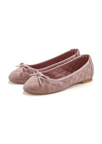 Ballerina Lascana "Slipper, Schl&uuml;pfschuh, Freizeitschuh, Slip-On-Sneaker", Damen, Gr. 44, rosa (rose), Obermaterial: 100% Lederimitat. Decksohle: 100% Textilmaterial. Futter: 100% Textilmaterial. Laufsohle: 100% Synthetik, unifarben, Basic, Schuhe Ballerina, mit eleganter Schleifenapplikation VEGAN