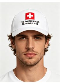 Switzerland National Flag Graphic Baseball Cap Football Fan Cheer Slogan Unisex Lightweight Travel Adjustable Visor Headwear