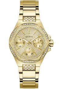 Multifunktionsuhr Guess "ENVY", gold (goldfarben), Armbanduhren, Damen, Multifunktionsuhr, Quarzuhr, Armbanduhr, Damenuhr, Datum, Wochentag, Edelstahlarmband