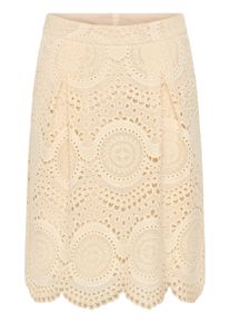Midirock Cream "Rock CRBaja", Damen, Gr. 46, beige (bleached sand), Obermaterial: 100% Polyester PES., R&ouml;cke Midirock