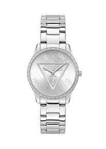 Quarzuhr Guess "ROXY", silber (silberfarben), Armbanduhren, Damen, Quarzuhr, Armbanduhr, Damenuhr, Edelstahlarmband, Kristallglas