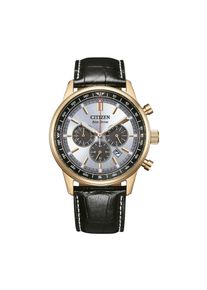 Chronograph Citizen "Classic Chrono", gold (schwarz, ros&eacute;goldfarben), Armbanduhren, Herren, Chronograph, Armbanduhr, Solar, Herrenuhr, Lederarmband, analog, Big Date