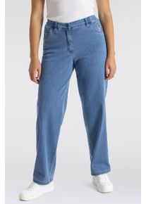 Stretch-Hose KjBRAND "Babsie", Damen, Gr. 22, K-Gr, blau (denim bleached kurzgr&ouml;&szlig;en), Denim/Jeans, Obermaterial: 71% Baumwolle, 25% Polyester, 4% Elasthan, bequem lang, Hosen Stretch-Hose, Topseller