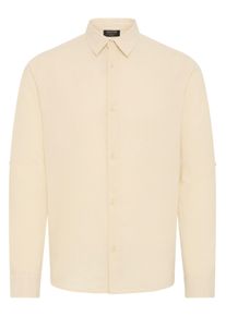 Leinenhemd INDICODE "Leinenhemd IDMonko", Herren, Gr. S, N-Gr, beige (fog), Obermaterial: 55% Leinen LI. 45% Baumwolle CO., Hemden Leinenhemd
