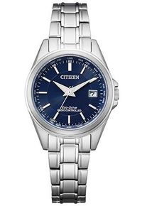 Funkuhr Citizen, silber (silberfarben), Armbanduhren, Damen, Funkuhr, Armbanduhr, Damenuhr, Solar, Edelstahlarmband, Saphirglas, Datum