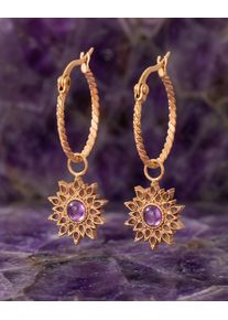 Holzkern Earrings Amethyst Rose gold Women