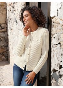 Damen Strickjacke im Landhaus-Stil in champagner ,Gr&ouml;&szlig;e 42, WITT, 50% Baumwolle, 50% Polyacryl