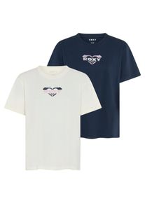 T-Shirt Roxy "O HANGLOOSE CLASHORT SLEEVEIC LOGO", Damen, Gr. XS, wei&szlig; (assorted), Jersey, Obermaterial: 100% Baumwolle, Rundhals, Shirts T-Shirt, Kurzarm, f&uuml;r vielseitige Aktivit&auml;ten, aus Jersey-Material