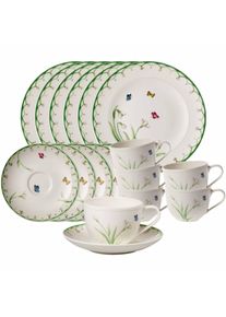Villeroy & Boch Geschirr-Set VILLEROY & BOCH "Kaffeeservice Colourful Spring 18er Set bunt", bunt, 18, Porzellan, Geschirr-Sets, Geschirr-Set, Sp&uuml;lmaschinengeeignet, Mikrowellengeeignet