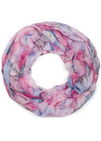 Loop styleBREAKER "Loop mit bunten Federn", Damen, pink (pink, blau), Obermaterial: 100% Viskose CV., Modisch, Modet&uuml;cher Loop