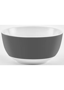 M&uuml;slischale Van Well "Vario", grau (grau, wei&szlig;), B:21,5cm H:14,5cm T:15cm &Oslash;:14cm, Porzellan, Sch&uuml;sseln, M&uuml;slischale, sp&uuml;lmaschinen- und mikrowellengeeignet, &Oslash; 14 cm