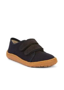 Barfu&szlig;schuh froddo "BAREFOOT CANVAS", M&auml;dchen, Gr. 30, blau (dunkelblau uni), Baumwolle, Veloursleder, unifarben, Schuhe Barfu&szlig;schuh, Sneaker, Klettschuh mit Baumwollfutter, Klett-Hausschuh