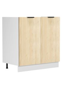 Unterschrank Vcm "Sp&uuml;lunterschrank Breite 80 cm Sp&uuml;lenschrank Fasola", braun (wei&szlig;, honig, eiche), B:80cm T:46cm, Obermaterial: 100% Holz Wood., Schr&auml;nke, Unterschrank