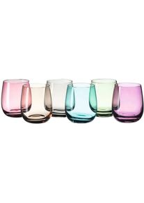 Whiskyglas Leonardo "SORA", bunt (mehrfarbig), H:10cm &Oslash;:7cm, Glas, Trinkgef&auml;&szlig;e, Whiskyglas, 360 ml, 6-teilig