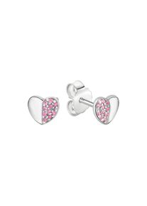 Paar Ohrstecker Firetti "Schmuck Geschenk Silber 925 Ohrschmuck Ohrringe Herz", pink (silberfarben, pink, pink), Ohrringe, Damen, Silber 925 (Sterlingsilber), Paar Ohrstecker, mit Zirkonia (synth.)