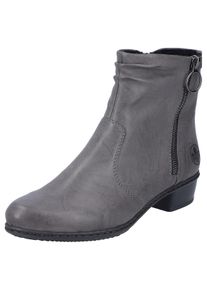 Stiefelette Rieker, Damen, Gr. 40, grau, Lederimitat, Schuhe Stiefelette, Boots, Blockabsatz, mit praktischem Innen-Rei&szlig;verschluss
