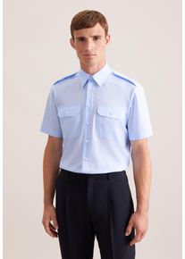 Pilotenhemd Seidensticker "Pilotenhemd", Herren, Gr. XL (43), normale &Auml;rmell&auml;ngen, hellblau, 100% Baumwolle, unifarben, regular fit, Hemden Pilotenhemd, Regular 1/2 Kentkragen Uni