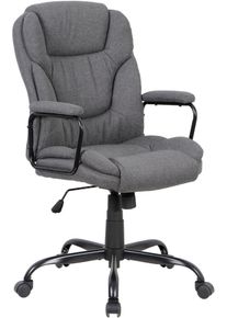 Chefsessel ByLiving "Sting", grau, schwarz, grau, B:57cm H:109cm T:67cm, Metall, Polyester, St&uuml;hle, Chefsessel, gem&uuml;tlich gepolsterter B&uuml;rostuhl mit viele Einstellungsm&ouml;glichkeiten