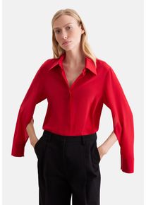Klassische Bluse Seidensticker, Damen, Gr. XS (34), rot, 100% Seide, unifarben, regular fit, ohne Ausschnitt, Blusen Klassische Bluse, Tunika Uni