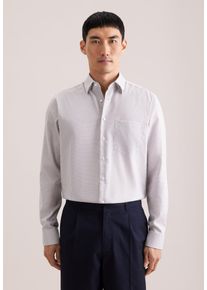 Businesshemd Seidensticker "Schwarze Rose", Herren, Gr. XXL (46), normale &Auml;rmell&auml;ngen, beige, 100% Baumwolle, kariert, regular fit, 2-Knopf-Manschette, Hemden Businesshemd, Regular 1/1 Covered-Button-Down-Kragen Karo