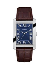 Quarzuhr Guess "CLYDE", braun (braun, blau), Armbanduhren, Herren, Quarzuhr, Armbanduhr, Herrenuhr, Lederarmband, analog