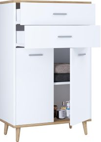 Kommode Vcm "Holz Highboard Kommode Schublade Lindas", braun (wei&szlig;, honig, eiche), B:60cm T:28cm, Sideboards, Kommode