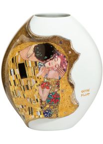 Dekovase Goebel "Der Kuss", bunt, B:7,5cm H:14cm T:12cm, Porzellan, Vasen, Dekovase, Artis Orbis Gustav Klimt