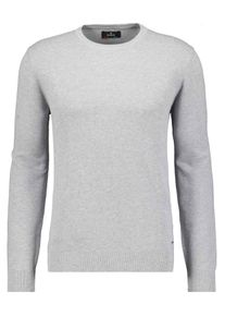 Rundhalspullover Ragman, Herren, Gr. 58, grau (steingrau), Strick, 100% Baumwolle, Rundhals, Pullover Rundhalspullover