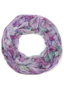Loop styleBREAKER "Loop mit bunten Federn", Damen, lila (violett, gr&uuml;n), Obermaterial: 100% Viskose CV., Modisch, Modet&uuml;cher Loop