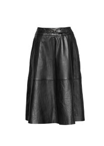 A-Linien-Rock Bugatti "Bugatti Lederrock", Damen, Gr. 36, schwarz, Obermaterial: 100% Lammleder LEL., regular fit, R&ouml;cke A-Linien-Rock, in Midi-L&auml;nge f&uuml;r eine elegante Optik