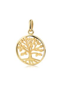 Kettenanh&auml;nger Firetti "Schmuck Geschenk Gold 375 Halsschmuck Anh&auml;nger Baum des Lebens", gelbgoldfarben, Schmuckanh&auml;nger, Damen, Gelbgold 375, 1,28 g, Kettenanh&auml;nger
