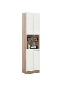 Xora Hochschrank, Wei&szlig;, Holzwerkstoff, 3 F&auml;cher, 50x195.5x33 cm, stehend, Badezimmer, Badm&ouml;bel, Hochschr&auml;nke